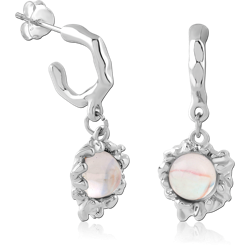 STERLING 925 SILVER PLATED JEWELED EAR STUDS PAIR