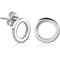 STERLING 925 SILVER RHODIUM PLATED JEWELED EAR STUDS PAIR