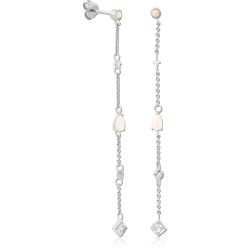 STERLING SILVER 925 RHODIUM COATED EAR STUDS PAIR