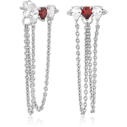 STERLING SILVER 925 RHODIUM COATED EAR STUDS PAIR