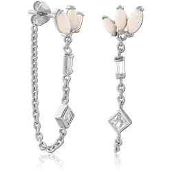 STERLING SILVER 925 RHODIUM COATED EAR STUDS PAIR