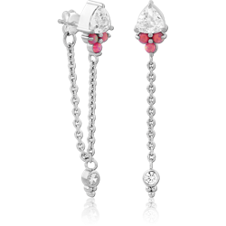 STERLING SILVER 925 RHODIUM COATED EAR STUDS PAIR