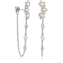 STERLING SILVER 925 RHODIUM COATED EAR STUDS PAIR