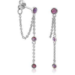 STERLING SILVER 925 RHODIUM COATED EAR STUDS PAIR