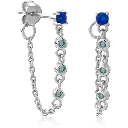 STERLING SILVER 925 RHODIUM COATED EAR STUDS PAIR