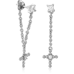 STERLING SILVER 925 RHODIUM COATED EAR STUDS PAIR