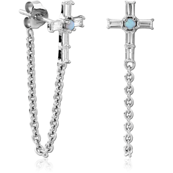 STERLING SILVER 925 RHODIUM COATED EAR STUDS PAIR