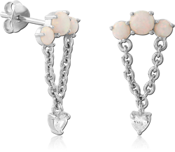 STERLING SILVER 925 RHODIUM COATED EAR STUDS PAIR