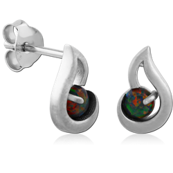 STERLING SILVER 925 RHODIUM COATED EAR STUDS PAIR
