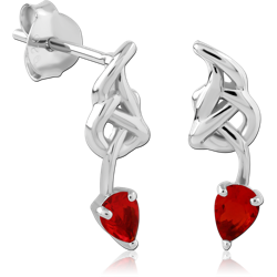STERLING SILVER 925 RHODIUM COATED EAR STUDS PAIR