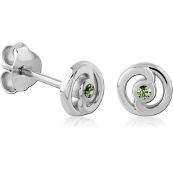 STERLING SILVER 925 RHODIUM COATED EAR STUDS PAIR