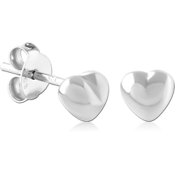 STERLING SILVER 925 RHODIUM COATED JEWELED EAR STUDS PAIR