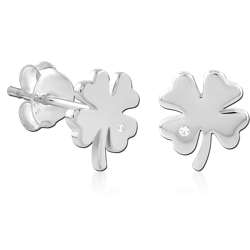 STERLING SILVER 925 RHODIUM COATED EAR STUDS PAIR