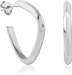 STERLING 925 SILVER RHODIUM PLATED EAR STUDS PAIR SPECIAL NEW DESIGN