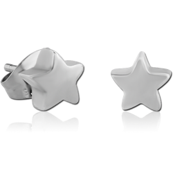 SURGICAL STEEL GRADE 316L EAR STUDS PAIR - STAR