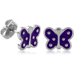 SURGICAL STEEL GRADE 316L EAR STUDS PAIR