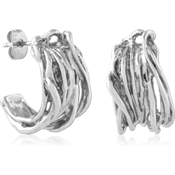 SURGICAL STEEL GRADE 316L JEWELED EAR STUDS PAIR