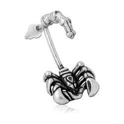 SURGICAL STEEL GRADE 316L STUD EARRINGS SCORPION DESIGN WITH CURVED TAIL DETAILING