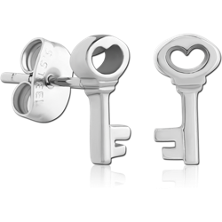 PAIR OF SURGICAL STEEL GRADE 316L EAR STUDS - KEY