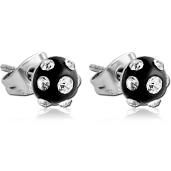 PAIR OF SURGICAL STEEL GRADE 316L VALUE JEWELED EAR STUDS