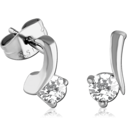 PAIR OF SURGICAL STEEL GRADE 316L JEWELED EAR STUDS