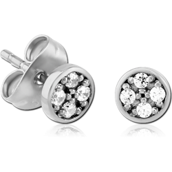 PAIR OF SURGICAL STEEL GRADE 316L JEWELED EAR STUDS