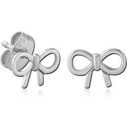 SURGICAL STEEL GRADE 316L EAR STUDS PAIR - BOW