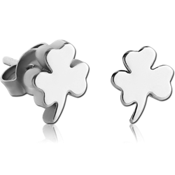 SURGICAL STEEL GRADE 316L EAR STUDS PAIR - SHAMROCK