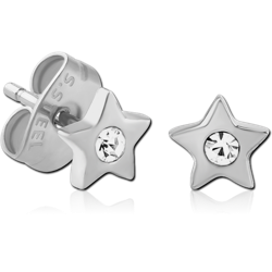 SURGICAL STEEL GRADE 316L EAR STUDS PAIR - STAR