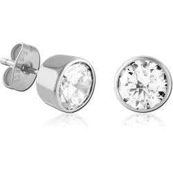 SURGICAL STEEL GRADE 316L JEWELED EARRINGS