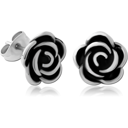 SURGICAL STEEL GRADE 316L EAR STUDS PAIR - ROSE