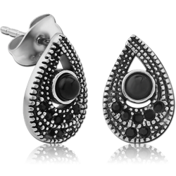 SURGICAL STEEL GRADE 316L JEWELED EAR STUDS