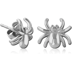 SURGICAL STEEL GRADE 316L EAR STUDS PAIR - SPIDER