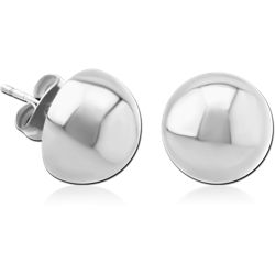 SURGICAL STEEL GRADE 316L EAR STUDS PAIR - SEMICIRCLE