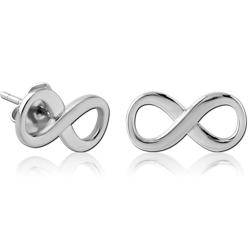 SURGICAL STEEL GRADE 316L EAR STUDS PAIR - INFINITY