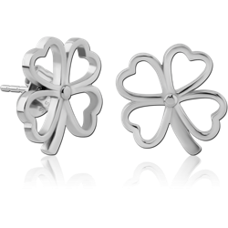 SURGICAL STEEL GRADE 316L EAR STUDS - SHAMROCK