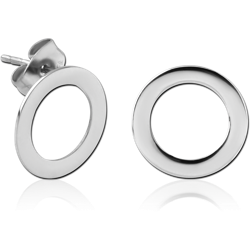 SURGICAL STEEL GRADE 316L EAR STUDS PAIR - O