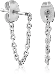 SURGICAL STEEL GRADE 316L JEWELED EAR STUDS PAIR