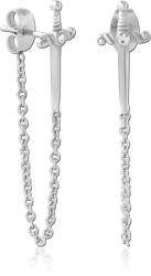 SURGICAL STEEL GRADE 316L JEWELED EAR STUDS PAIR