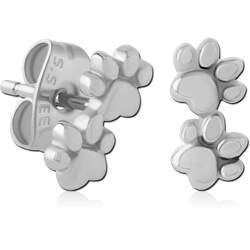 SURGICAL STEEL GRADE 316L EAR STUDS - PAW