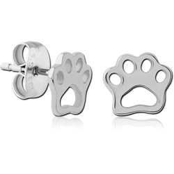 SURGICAL STEEL GRADE 316L EAR STUDS - PAW