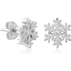 SURGICAL STEEL GRADE 316L  JEWELED EAR STUDS PAIR