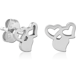 SURGICAL STEEL GRADE 316L EAR STUDS PAIR