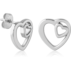 SURGICAL STEEL GRADE 316L  JEWELED EAR STUDS PAIR