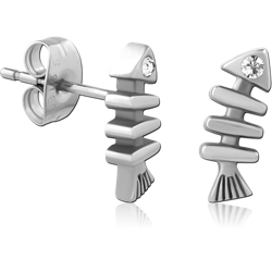 SURGICAL STEEL GRADE 316L JEWELE EAR STUDS PAIR