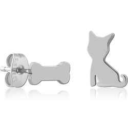 SURGICAL STEEL GRADE 316L EAR STUDS PAIR