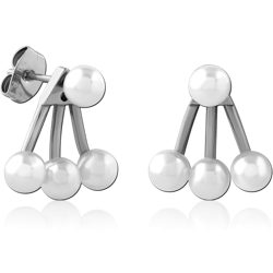 SURGICAL STEEL GRADE 316L EAR STUDS PAIR