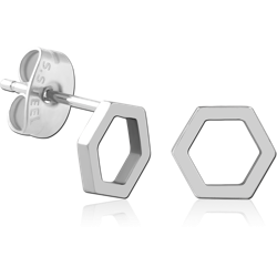 SURGICAL STEEL GRADE 316L EAR STUDS PAIR