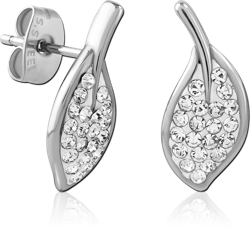 SURGICAL STEEL GRADE 316L JEWELED EAR STUDS PAIR