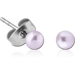 PAIR OF POLYMER SHINY PASTEL BALL EAR STUDS